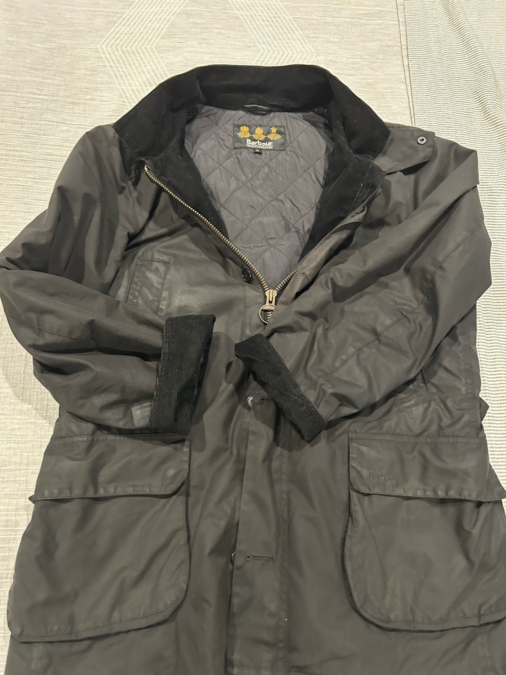 Barbour Men's Dark Brown/Black Quilted Field Jacket